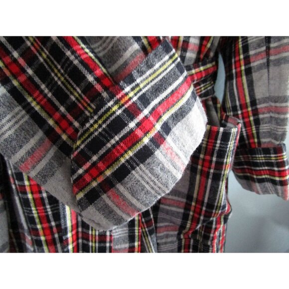 Vintage 1940s Sears Pilgrim Plaid Robe Mens M Cozy Wool Flannel Snap On Belt GUC - Picture 14 of 16